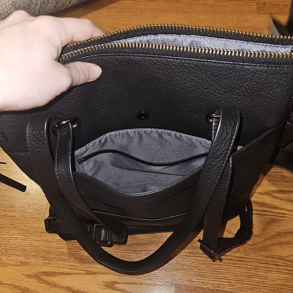 Tumi Black leather backpack purse - Picture 6 of 10
